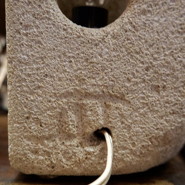 Mid-Century Limestone Owl Lamp by Albert Tormos, France, 1970s For Sale - Image 9 of 15