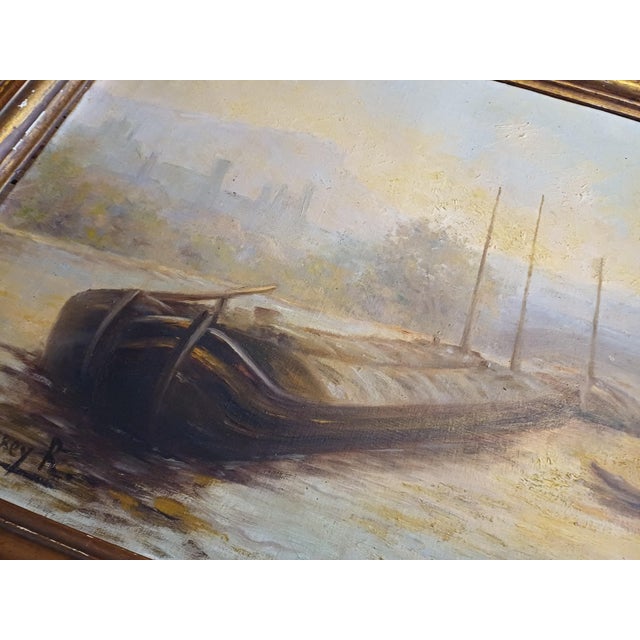 Yvonac Annurey, Barge, 1890, Oil on Canvas For Sale - Image 6 of 18