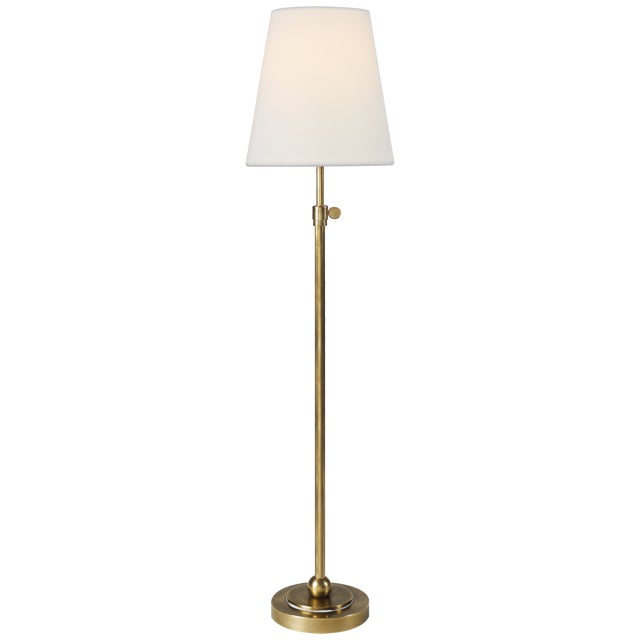 Modern Thomas O'Brien by Visual Comfort Signature Bryant Table Lamp in Hand-Rubbed Antique Brass with Linen Shade For Sale - Image 3 of 3