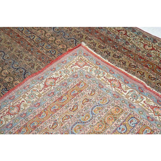 Blue Extremely Fine Persian Qum Wool Rug 7'11'' X 10'11'' For Sale - Image 8 of 10