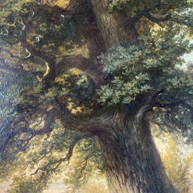 Blue Charles Philogène Tschaggeny, Flemish Pastoral Landscape, 1849, Oil on Board For Sale - Image 8 of 10