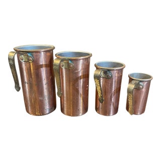 Vintage Nesting Brass Measuring Cups For Sale