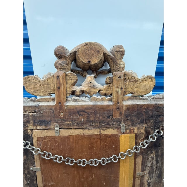 Neapolitan Baroque Carved Wood Mirror With Putti and Shell Crest C. 1680-1720 For Sale - Image 14 of 16