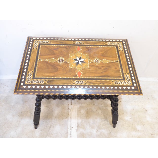 Vintage Inlaid Moroccan DrinkTable For Sale - Image 4 of 4