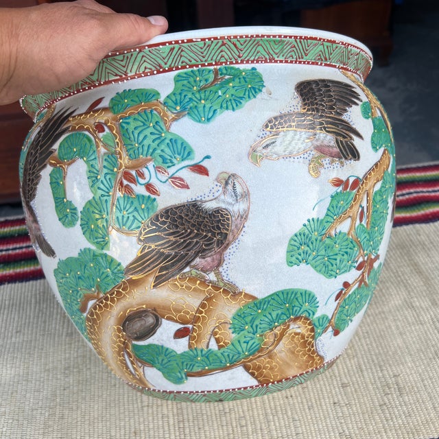 Green 1970s Chinese Porcelain Jardiniere Planter For Sale - Image 8 of 12