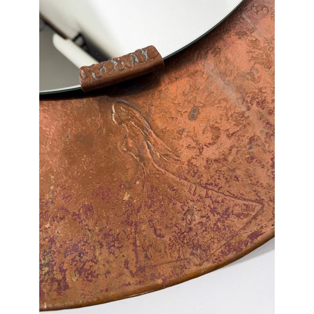 Metal Mid-Century Modern Italian Sculptural Copper Mirror by Angelo Bragali, 1950s For Sale - Image 7 of 18
