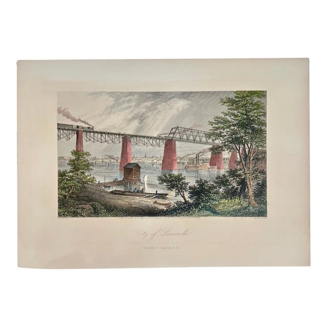 City of Louisville, Original Print From Picturesque America, 1872 For Sale