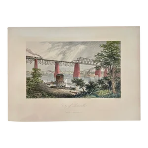 City of Louisville, Original Print From Picturesque America, 1872