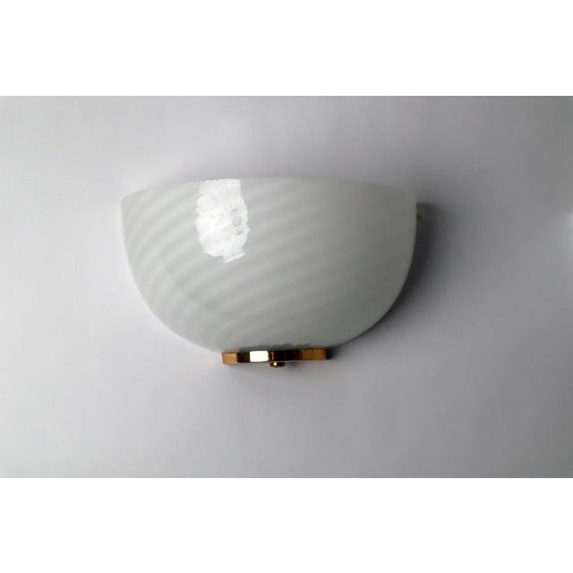 Vintage White Murano Swirl Wall Lights, Italy, 1980s, Set of 2 For Sale - Image 11 of 16