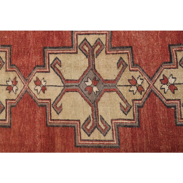 Red 1970s Turkish Oushak Handmade Wool Cotton Red Area Rug For Sale - Image 8 of 11