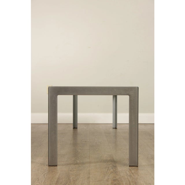 Late 20th Century Late 20th Century Contemporary Custom Quality Long Steel Frosted Glass Top Low Console For Sale - Image 5 of 13