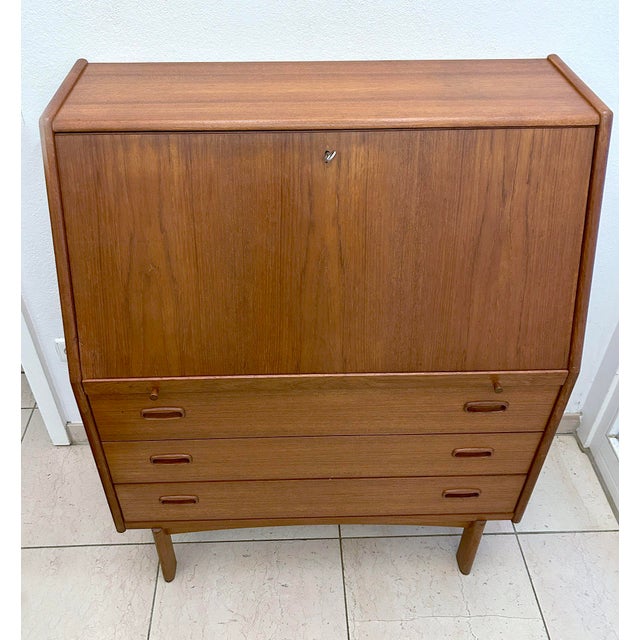 Wood Vintage Secretaire in Teak from Bernhard Pedersen & Son For Sale - Image 7 of 18
