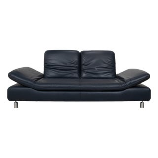 Blue Leather Rivoli Two-Seater Sofa with Manual Function from Koinor For Sale