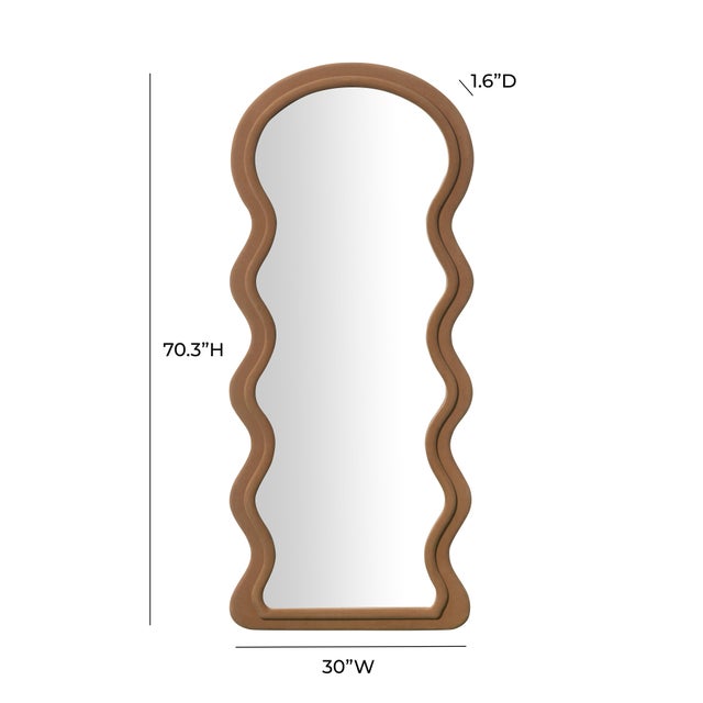 Rhodes Wavy Cinnamon Velvet 70" Floor Mirror For Sale In Los Angeles - Image 6 of 6