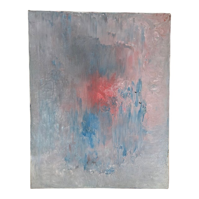 Vintage Abstract Painting Mid Century Modern Signed For Sale