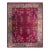 1920s Ruby Red Floral Vase Antique Chinese Art Deco Knotted Wool Rug 9' X 11'9" For Sale