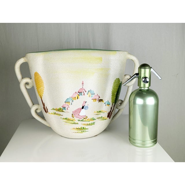 1950s Large Mid-Century Hand-Painted Ceramic Vase by L. Poggi Assalini for Ce as Albisola, Italy, 1950s For Sale - Image 5 of 18