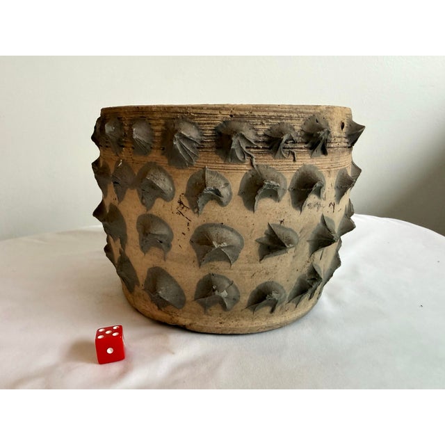 Cream Vintage Brutalist Clay Pinch Pot Planter in the Style of Dexter Pottery For Sale - Image 8 of 8