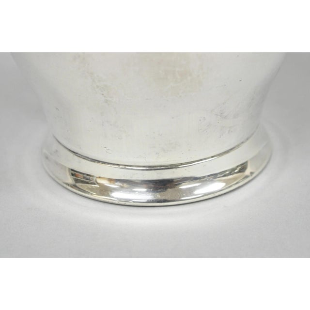 Vintage Silver Plated Copper Bulbous Lemonade Beverage Restaurant Water Pitcher For Sale - Image 9 of 11