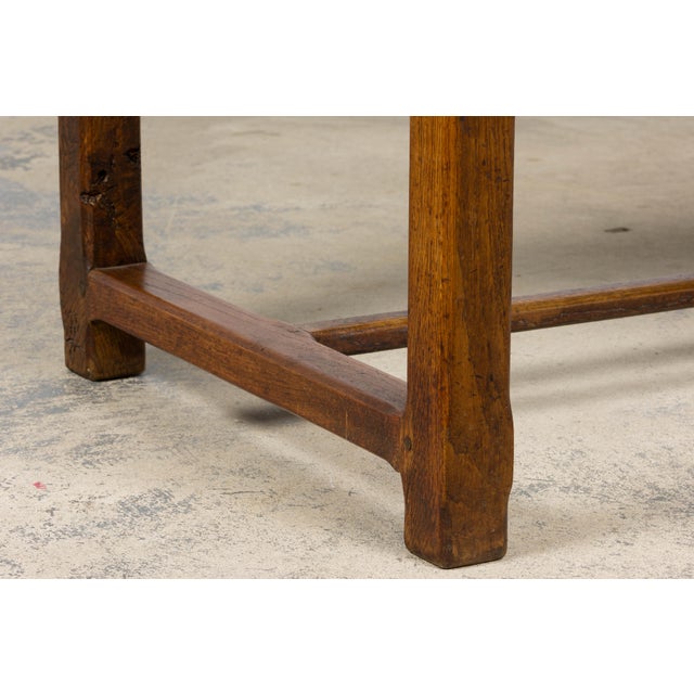 Early 19th Century French Provincial Farmhouse Mixed Wood Trestle Table For Sale - Image 13 of 18