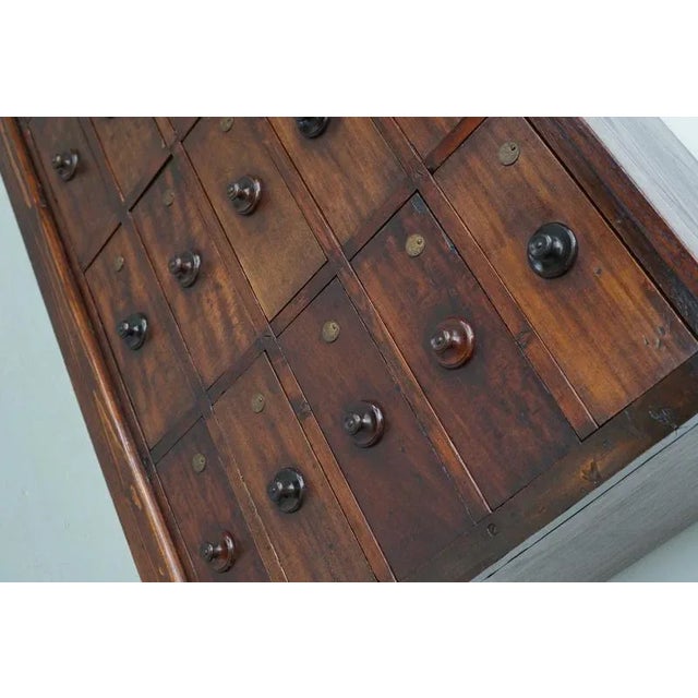 Large Antique Hardwood Apothecary Cabinet, 1900 For Sale - Image 5 of 18
