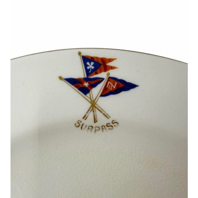 American Vintage New York Yacht Club Surpass Nautical Burgee Plate 7.75"d For Sale - Image 3 of 10
