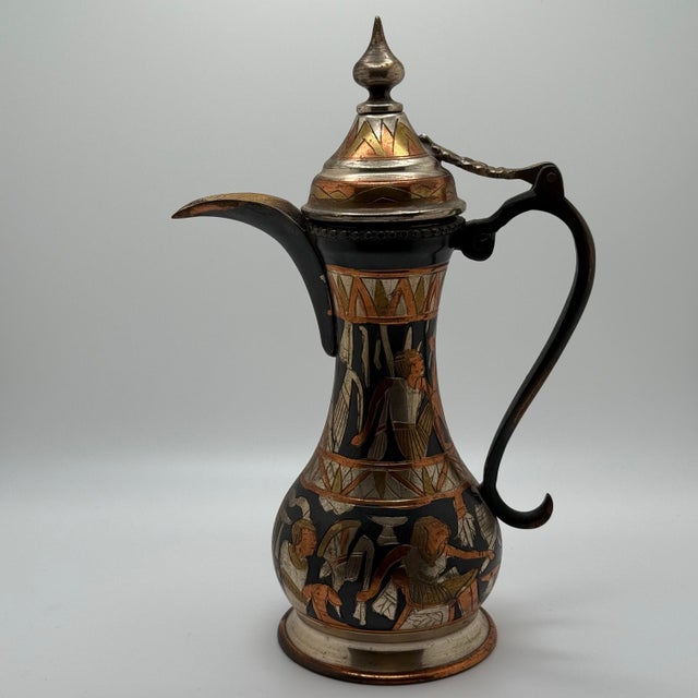 Copper Vintage Metal Egyptian Arabic Dallah or Ewer For Sale - Image 8 of 8