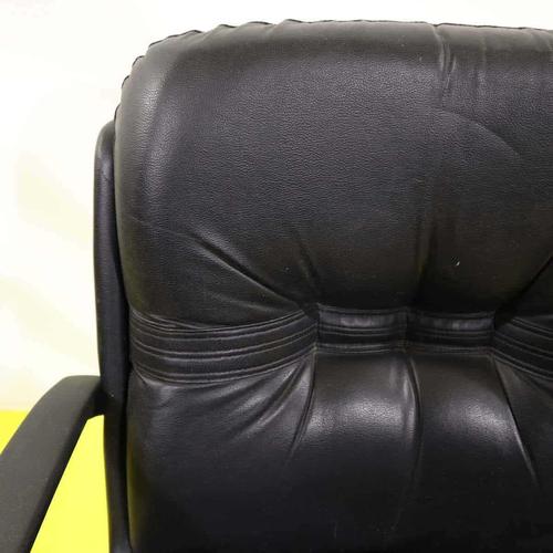 Vintage Black Faux Leather Swivel Office Chair