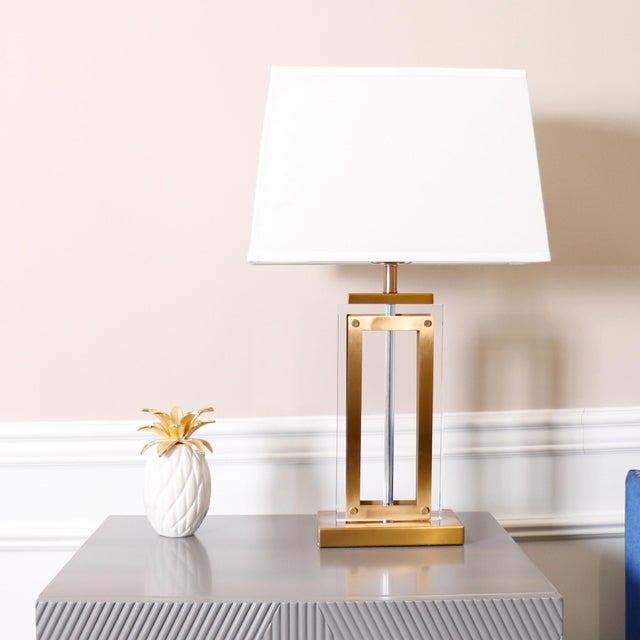 Pasargad Home Astoria Acrylic & Steel Table Lamp For Sale In New York - Image 6 of 8