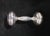Silver Mid-Century Tiffany & Co. Sterling Silver Barbell Baby Rattle Monogramed 3.5 In For Sale - Image 8 of 9