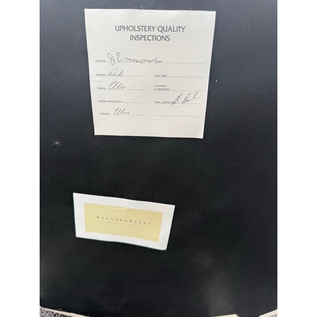 1990s Barbara Barry for Henredon Cane Back Side Chair With Barbara Barry for Kravet Couture Velvet Seat For Sale - Image 11 of 12