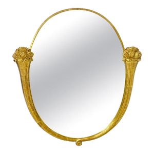 1960s Wall Mirror With Gold Gilded Frame After André Mare & Louis Süe