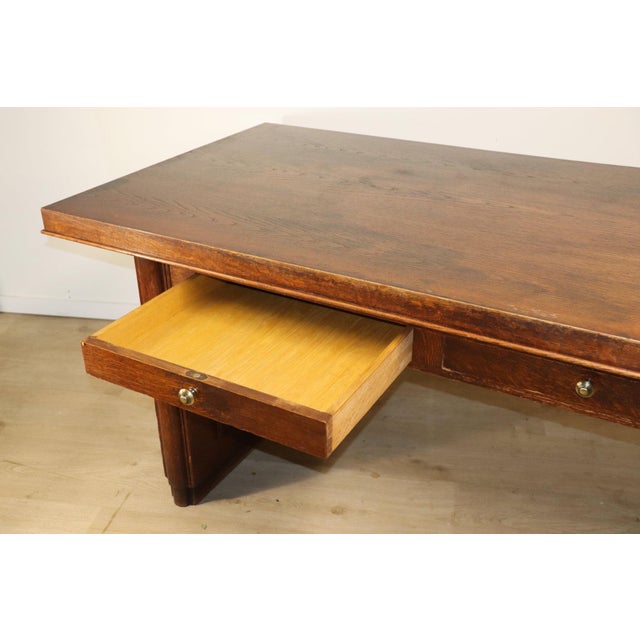Modern Art Deco Oak Desk, 1940 For Sale - Image 15 of 18