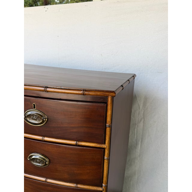 Mid 19th Century 19th Century English Bowfront Chest of Drawers For Sale - Image 5 of 14