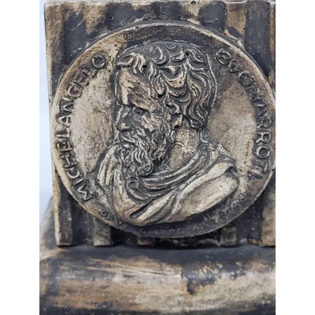 Vintage Neoclassical Greek Roman Michelangelo Architectural Column Bookends - a Pair For Sale - Image 6 of 8