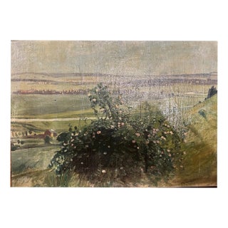 Pforr Heinrich, Werra Landscape with Village, Oil Painting on Canvas For Sale
