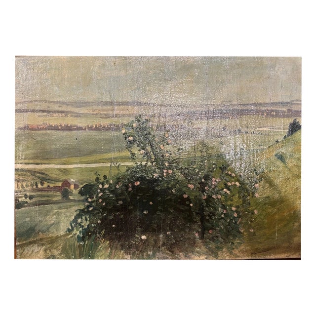 Pforr Heinrich, Werra Landscape with Village, Oil Painting on Canvas For Sale