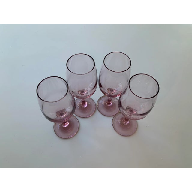 Libbey Glass Co. Libbey Plum/Lavender Stemmed Glasses, a Set of 4 For Sale - Image 4 of 8