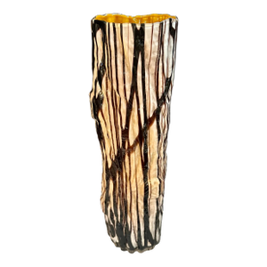 1980s Large 'Faux Bois' Glass Vase | Tree Trunk