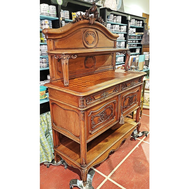 French Country French Country Louis XV Style Sideboard Server For Sale - Image 3 of 18