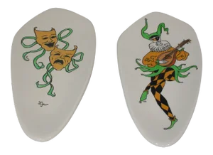 1970s Mid-Century Appetizer Plates Signed - Set of 2
