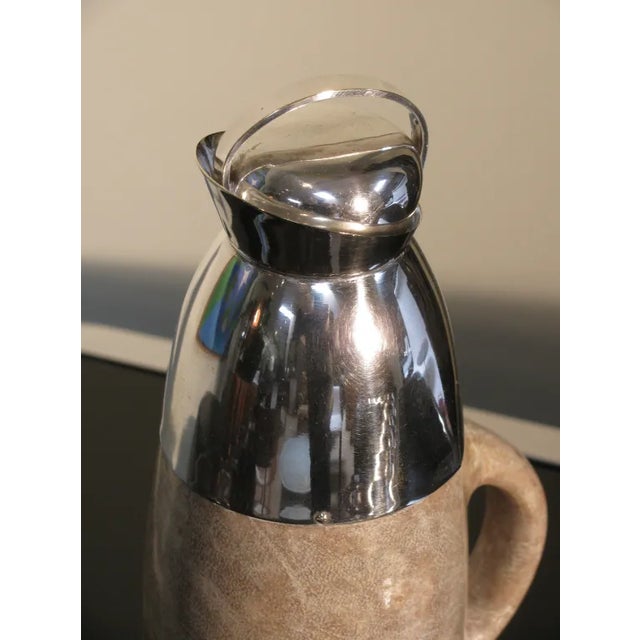 1950s Vintage Aldo Tura Lacquered Goatskin Carafe on Stand For Sale - Image 5 of 8