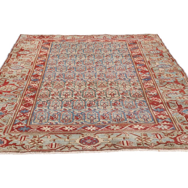 Rustic Antique Persian Malayer Rug, 04'01 X 06'04 For Sale - Image 3 of 10