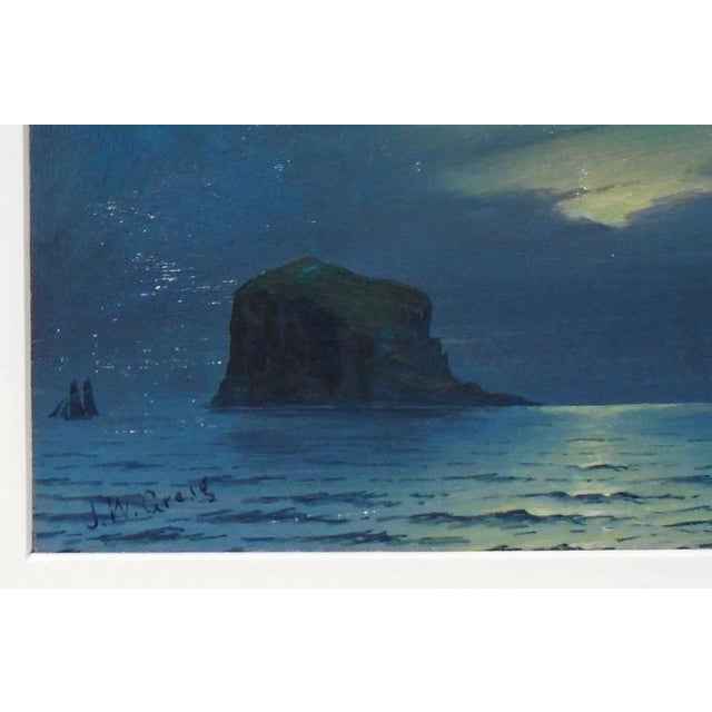 Late 18th Century "Moonlight Fishing Off the English Coast", Original Oil on Panel Painting, Framed For Sale - Image 4 of 4