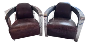 Chrome and Leather Chairs