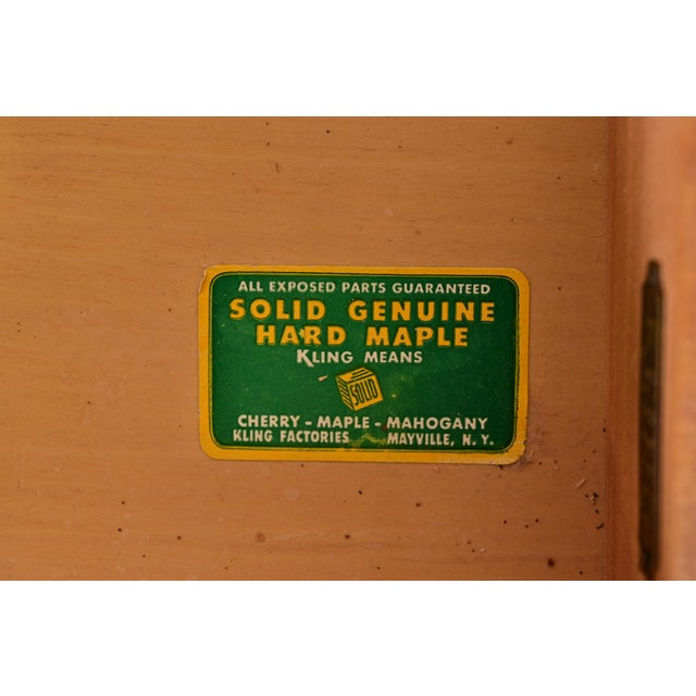 Chippendale Solid Maple Dresser or Chest of Drawers by Kling, Circa 1960s For Sale - Image 10 of 14