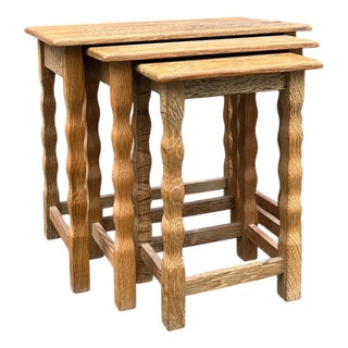 Nesting Tables in Oak by Carl Eriksen for Cemo Möbel Odense, Set of 3 For Sale