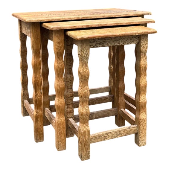 Nesting Tables in Oak by Carl Eriksen for Cemo Möbel Odense, Set of 3 For Sale