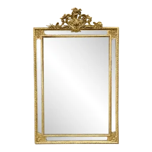 19th Century French Louis XVI Style Carved and Gilt Mirror