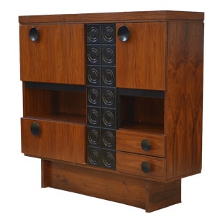 Vintage Brutalist Bar Cabinet by De Coene, 1970s For Sale